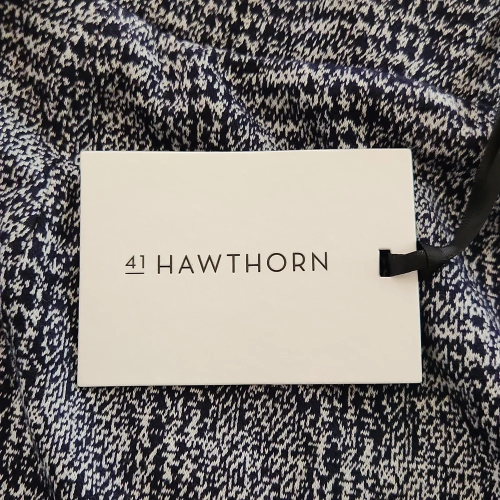 41 Hawthorn Navy Kora Knit Jacquard Pencil Skirt - XSP - Picture 2 of 4